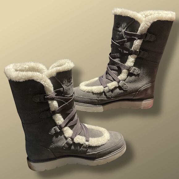 Women's 9.5 TIMBERLAND Kenniston Muk Tall Gray Suede Boots - Picture 7 of 12